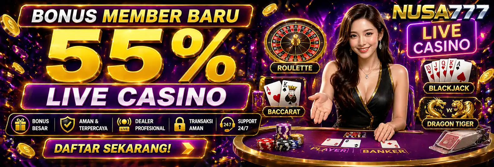 BONUS NEW MEMBER 55% LIVE CASINO